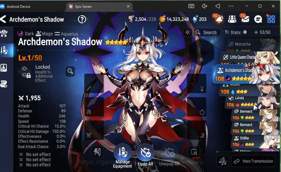 Epic Seven Accounts GLOBAL Unverif|New Era|5 ML(Salome,SP Politis,Arch image 2