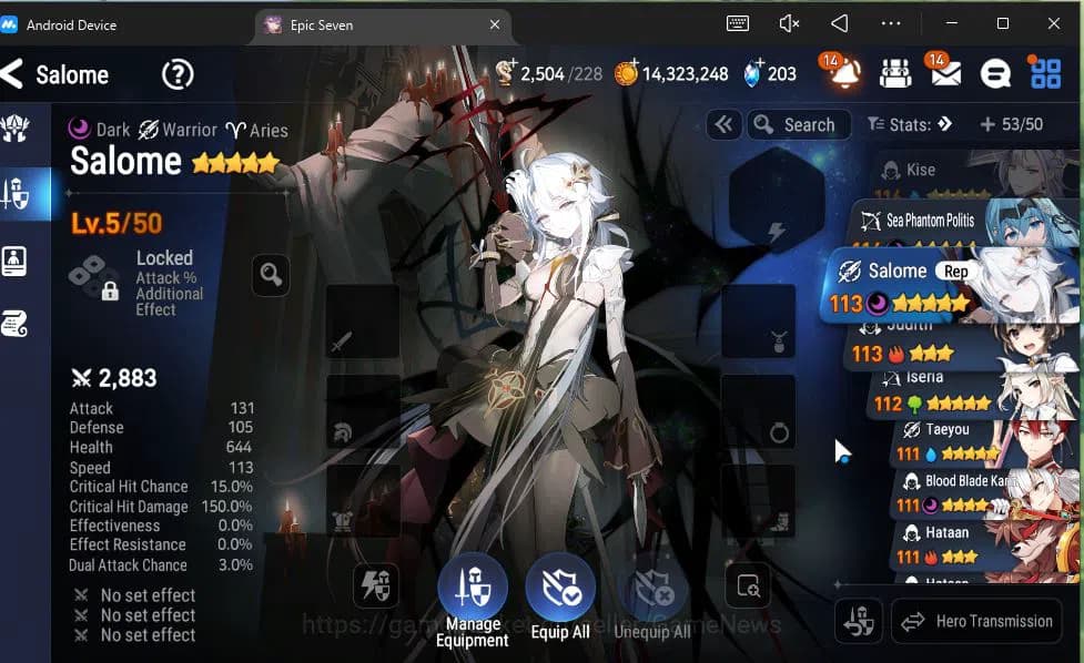 Epic Seven Accounts GLOBAL Unverif|New Era|5 ML(Salome,SP Politis,Arch image 3
