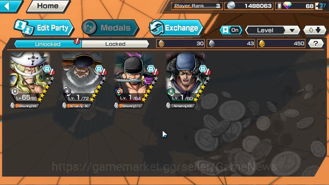 One Piece Bounty Rush Accounts Global| 4 EX| T5E St.Jaygarcia Saturn,Raid Roronoa image 3