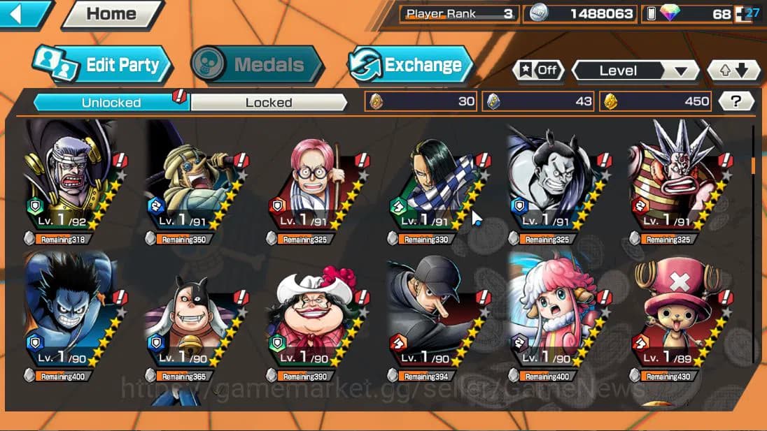 One Piece Bounty Rush Accounts Global| 4 EX| T5E St.Jaygarcia Saturn,Raid Roronoa image 6