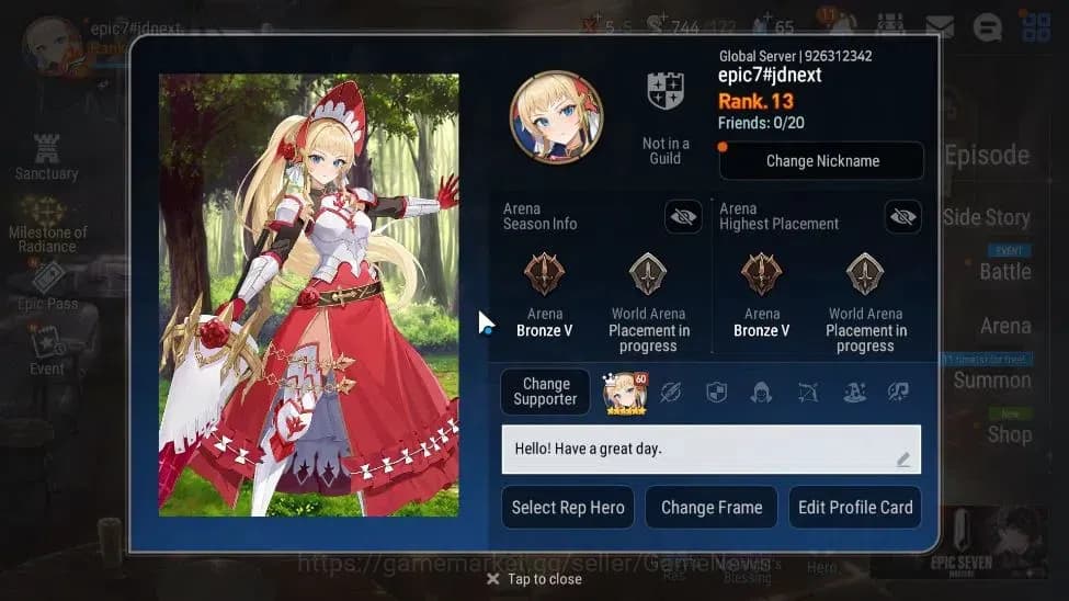 Epic Seven Accounts GLOBAL Unverif|New Era|2 ML(Salome,Empyerean Ilyna image 2