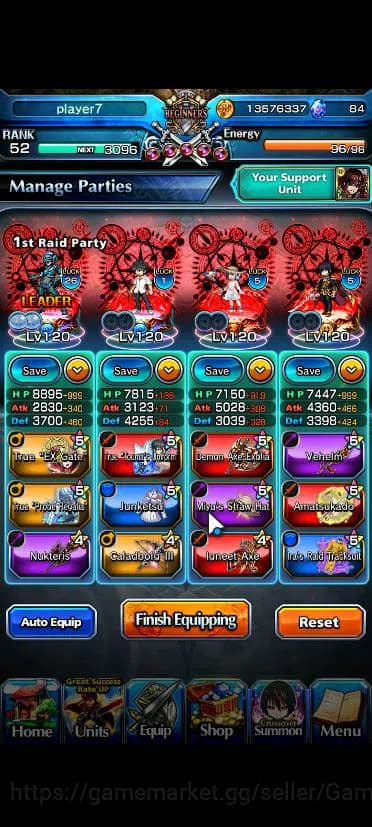 Grand Summoners Accounts Global|Rank 52|14 Asc|InumutaTW,ToimaTW,S Miyu,Isl image 3