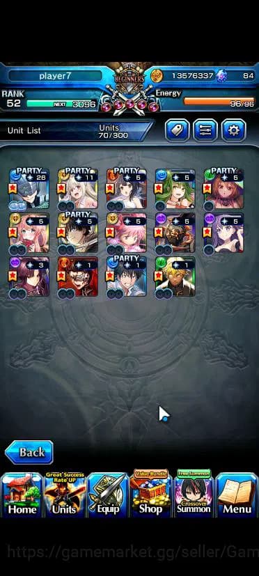 Grand Summoners Accounts Global|Rank 52|14 Asc|InumutaTW,ToimaTW,S Miyu,Isl image 4