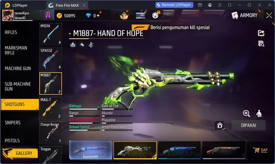 Free Fire Accounts Indonesia | Vault 137 | SG Lumut | Bundle Sasuke | image 4