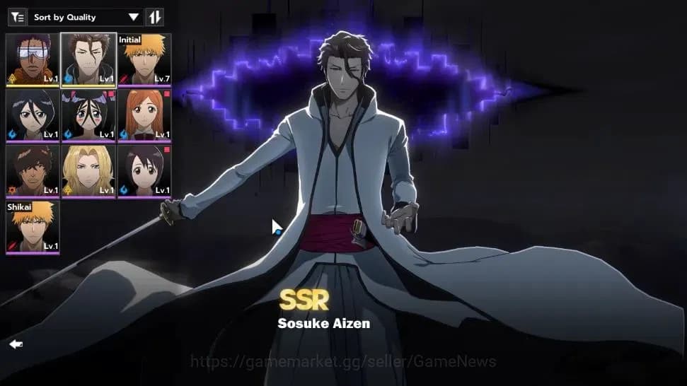 BLEACH: Soul Resonance Accounts A PLUS EU |Fresh Starter LV 3|2 SSR Sosuke Aizen, image 1