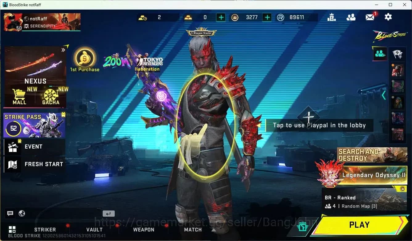 Blood Strike Accounts ASIA|LIMITED=BUTFLY KNIFE,AR97,MP155|EVOLVED=FAL|C image 1
