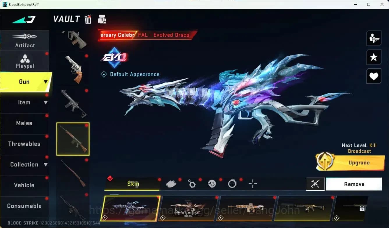 Blood Strike Accounts ASIA|LIMITED=BUTFLY KNIFE,AR97,MP155|EVOLVED=FAL|C image 14