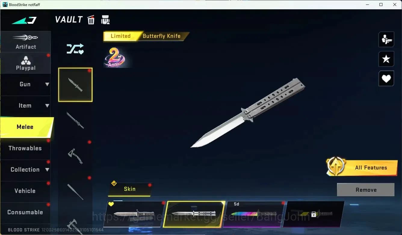 Blood Strike Accounts ASIA|LIMITED=BUTFLY KNIFE,AR97,MP155|EVOLVED=FAL|C image 19