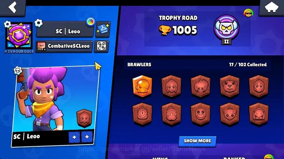 Brawl Stars Accounts 1005 Trophy|3K Bling|17 Brawlers 3 Max Lvl [Shelly image 2