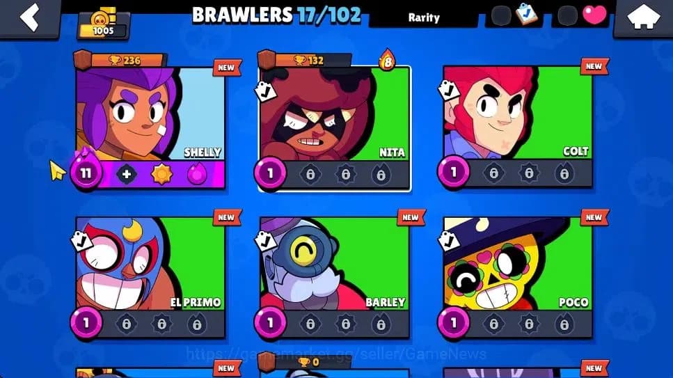 Brawl Stars Accounts 1005 Trophy|3K Bling|17 Brawlers 3 Max Lvl [Shelly image 8