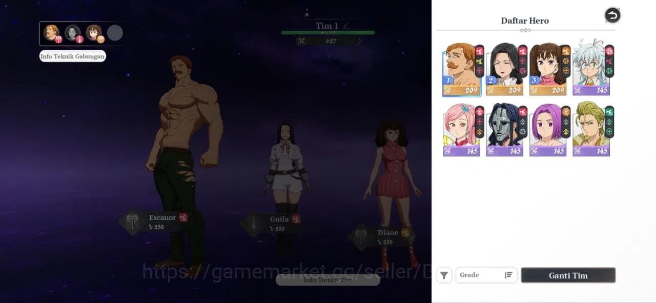 The Seven Deadly Sins: Origin Accounts NA West | Fresh Starter Lvl 2 |3 SSR| Escanor, Gui image 5