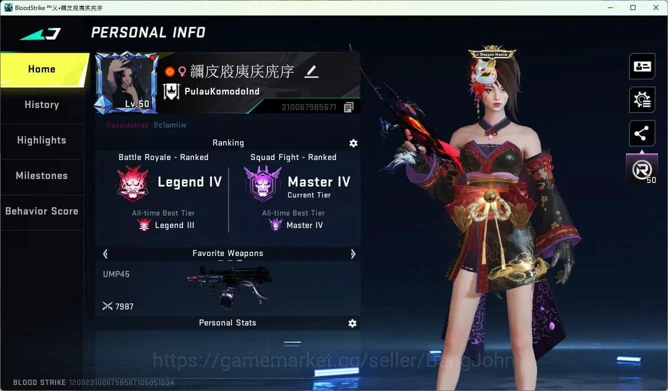 Blood Strike Accounts ASIA | 5 Collab Skins | 4 Limited Skins | 12 Legen image 1