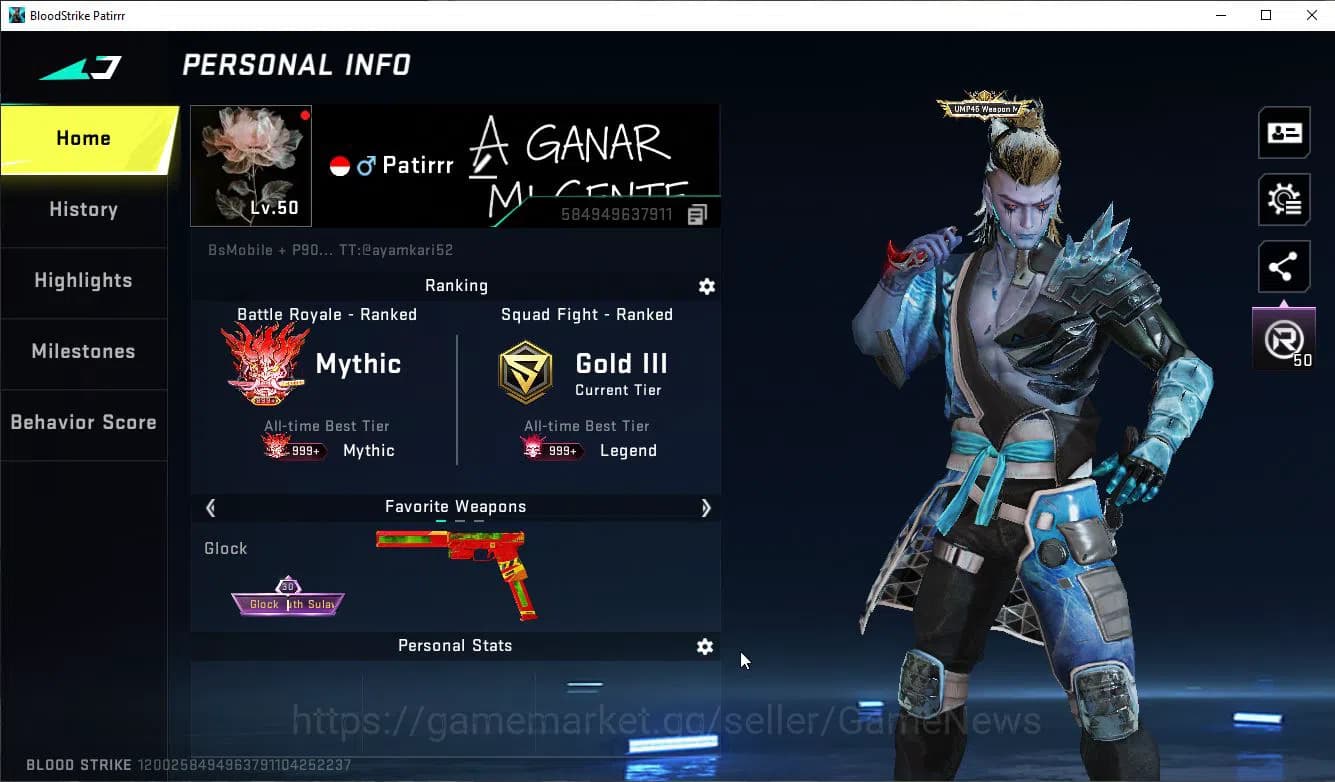 Blood Strike Accounts ASIA|MELE TalonKnife+Collab BLEACH Lv3 UZI-Zangets image 1