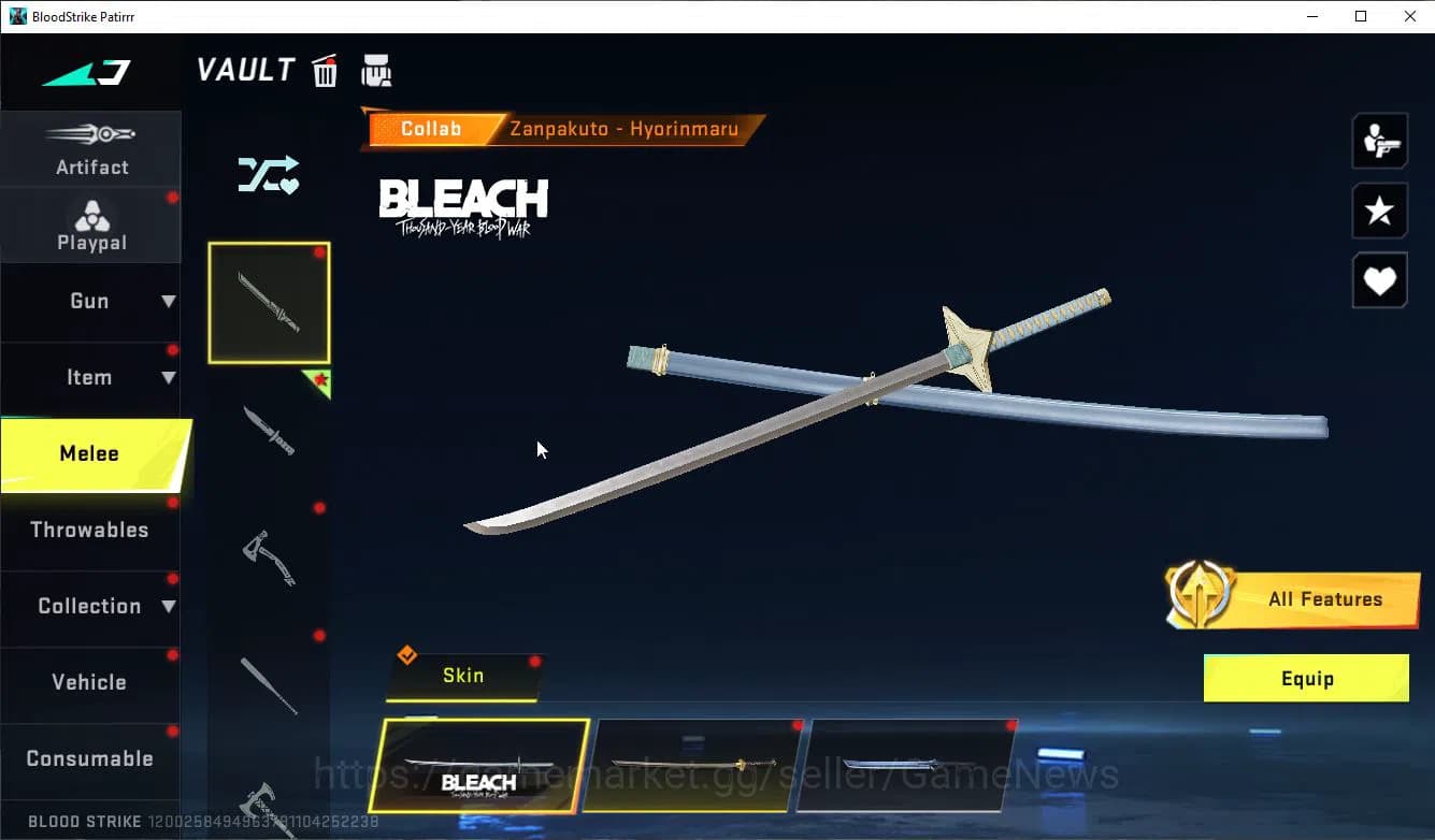 Blood Strike Accounts ASIA|MELE TalonKnife+Collab BLEACH Lv3 UZI-Zangets image 4