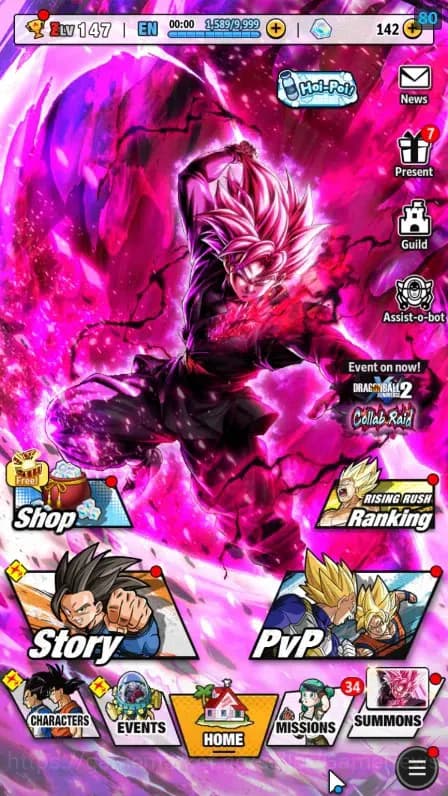 Dragon Ball Legends Accounts 55M TotalPower|LV147|2LR 5UL+7LL|SS Goku Black,Bar image 1