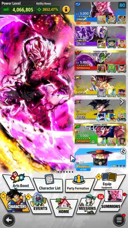 Dragon Ball Legends Accounts 55M TotalPower|LV147|2LR 5UL+7LL|SS Goku Black,Bar image 2