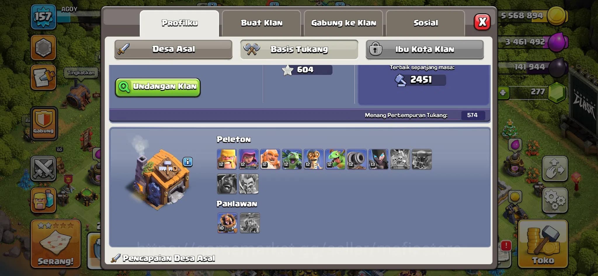 Clash of Clans Accounts TH11–TH13 Near Max GW L39, High BK60 AQ58 RC30, AQ image 17