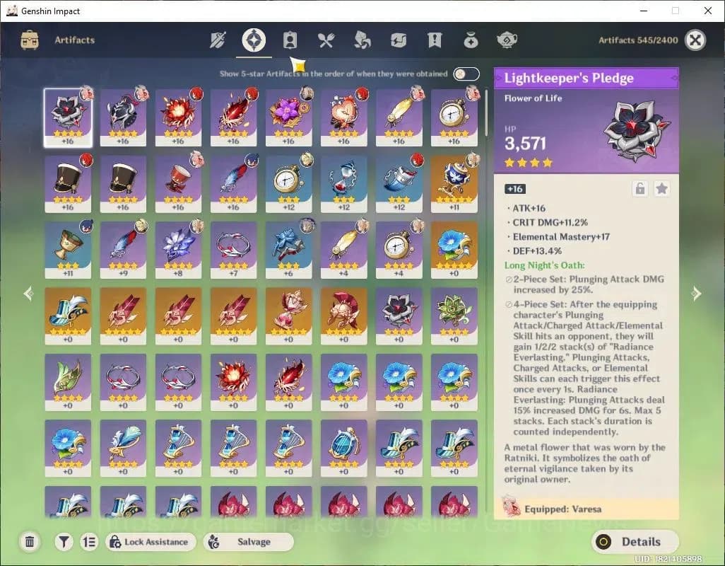 Genshin Impact Accounts Asia|AR 44|2 Limit +20(*4Character)|Lauma,Varesa,| image 5