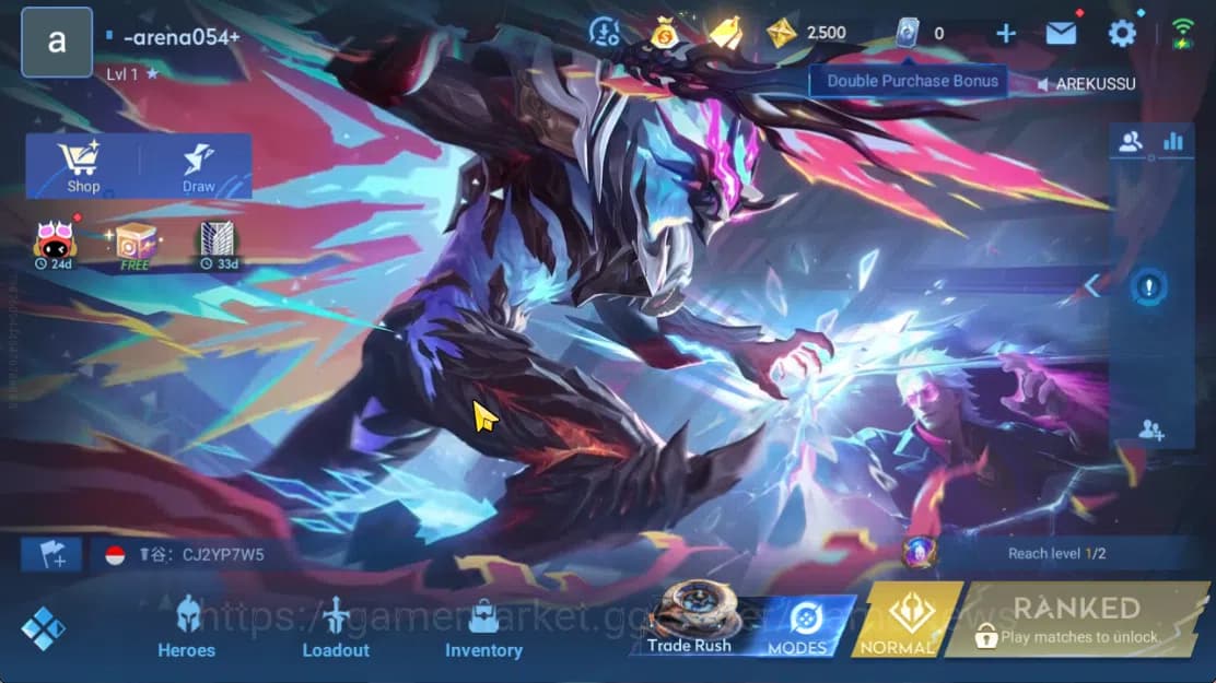 Honor of Kings Accounts Hero 7 |Starter with Legend Skin Selection Chest(D image 1