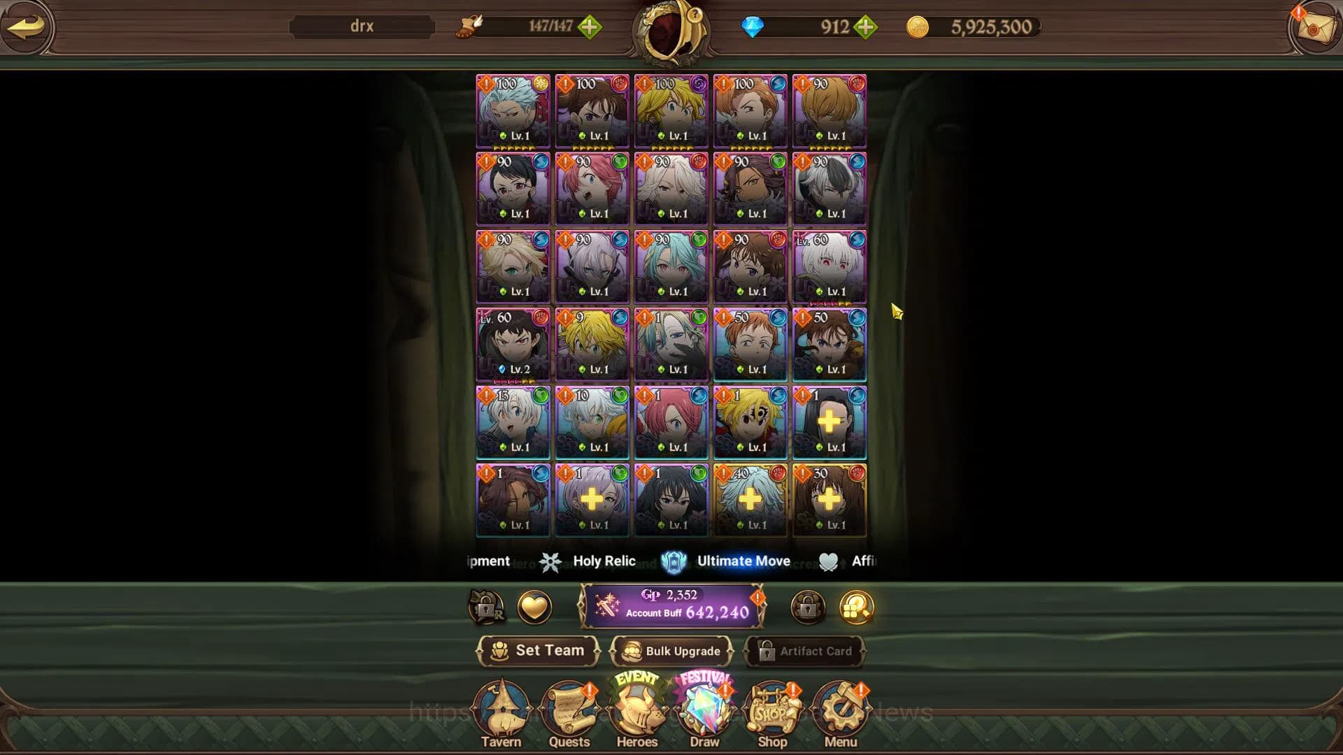 The Seven Deadly Sins: Grand Cross Accounts Asia|642K CC|Starter Ch4|912 DM|2 UR+Collab Fire F image 5