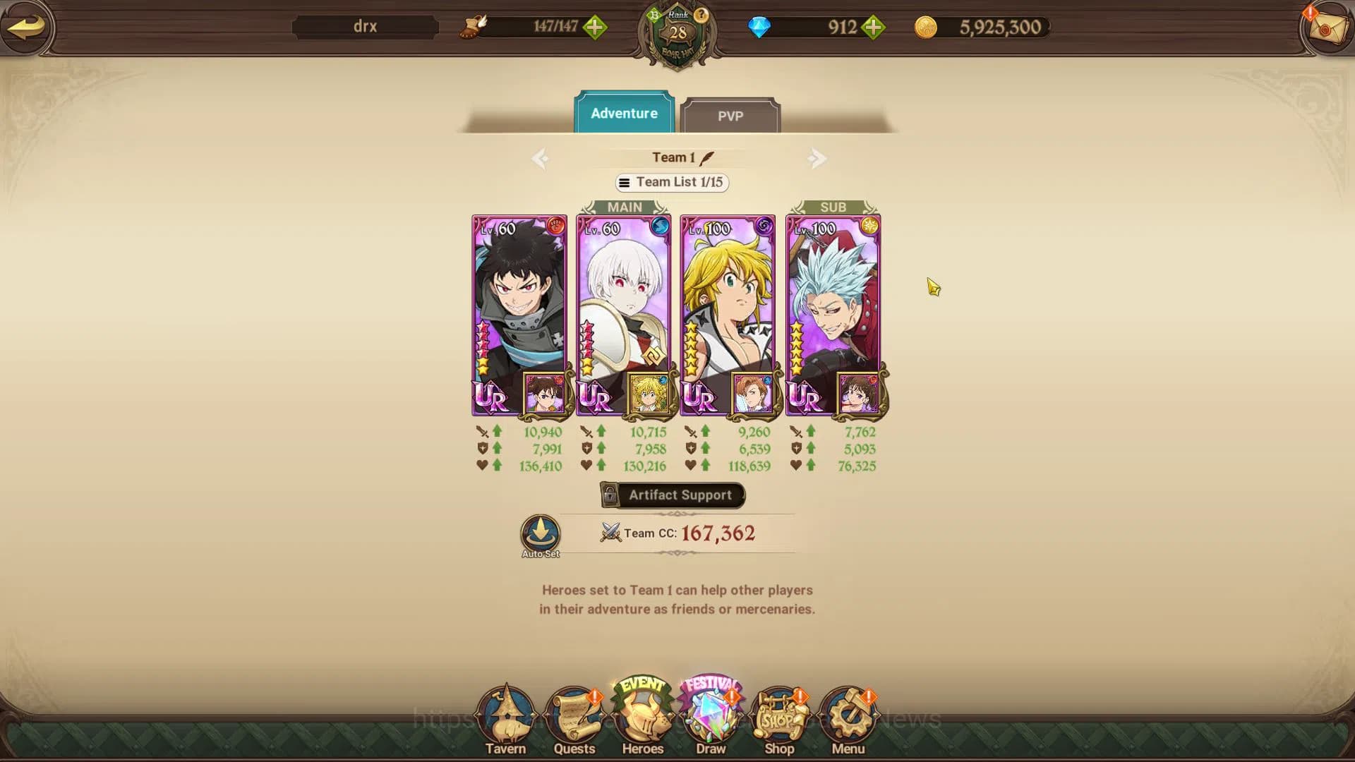 The Seven Deadly Sins: Grand Cross Accounts Asia|642K CC|Starter Ch4|912 DM|2 UR+Collab Fire F image 6