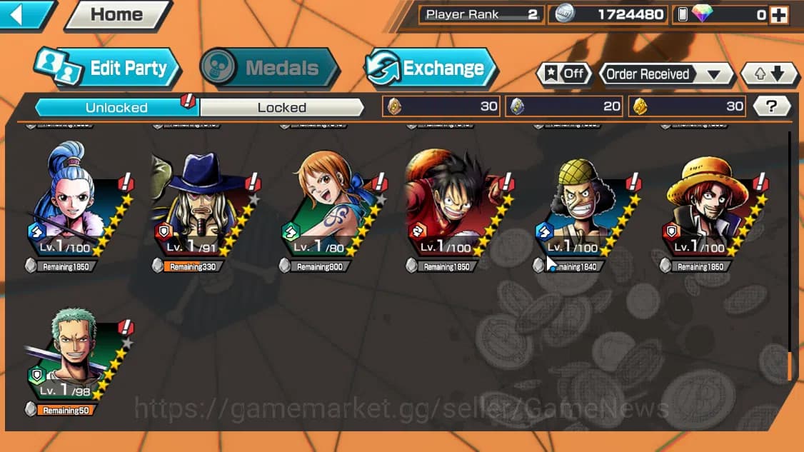 One Piece Bounty Rush Accounts Global|3EX|Winner Island Travalgar Law,T4Emperor T image 12