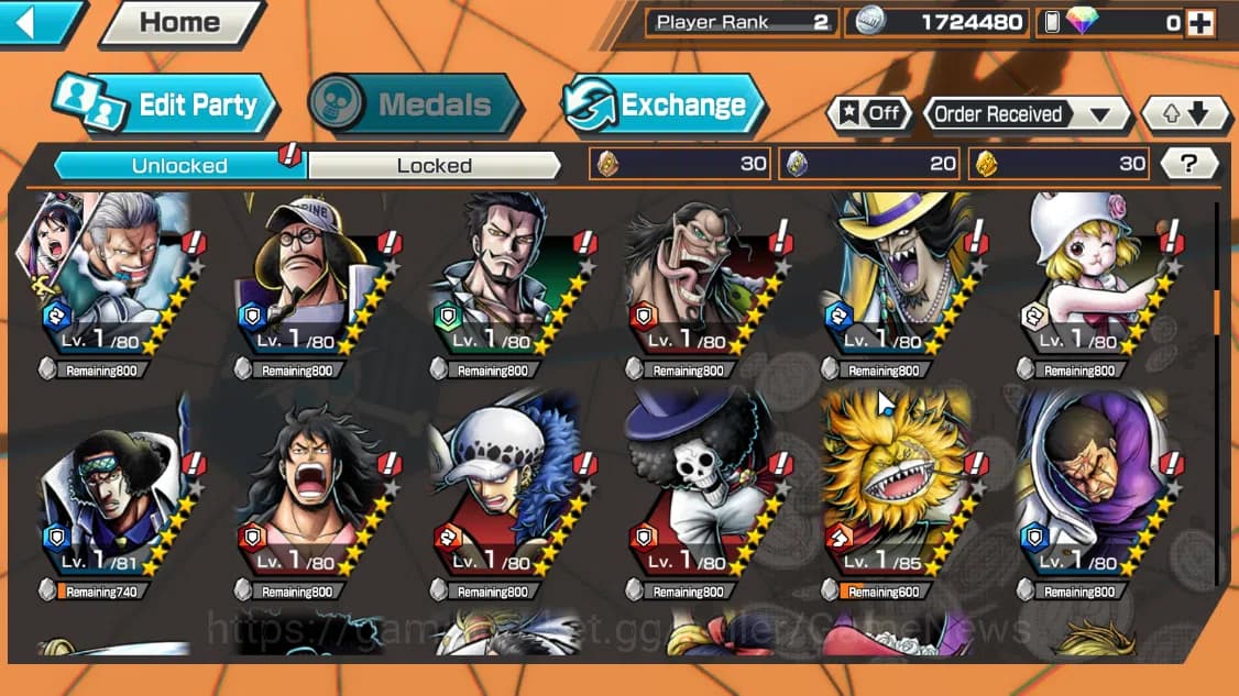 One Piece Bounty Rush Accounts Global|3EX|Winner Island Travalgar Law,T4Emperor T image 6