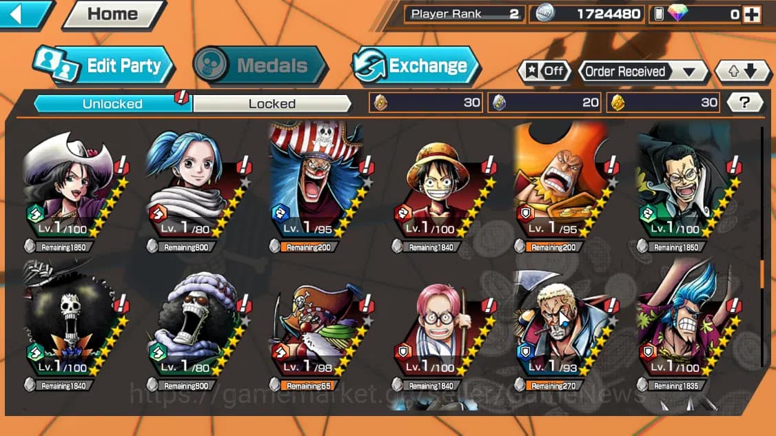 One Piece Bounty Rush Accounts Global|3EX|Winner Island Travalgar Law,T4Emperor T image 9