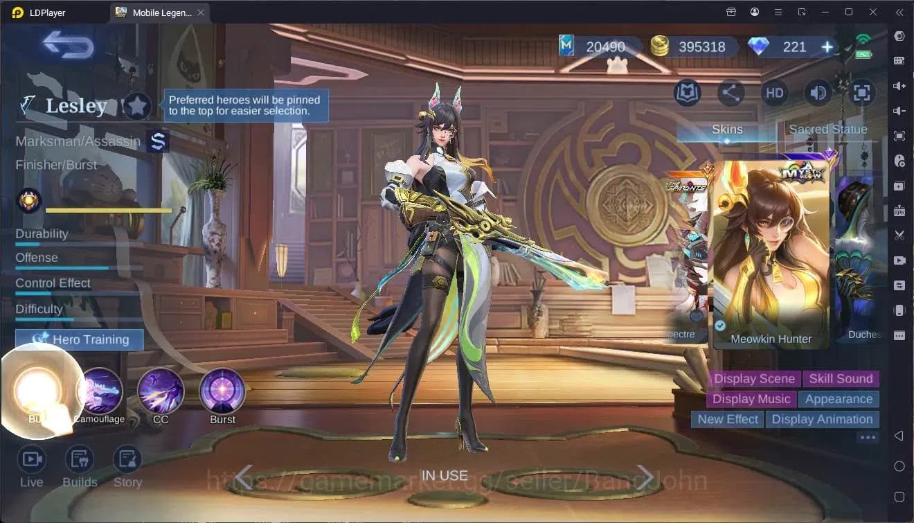 Mobile Legends: Bang Bang Accounts Global|Hero 130 Skin 220|Renowned|CC Natalia|VLTN image 6
