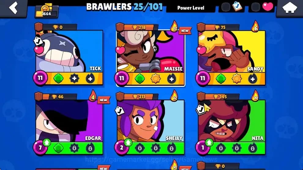 Brawl Stars Accounts 1644 Trophy|10K Bling|25 Brawlers 3 Max Lvl|1Legen image 4