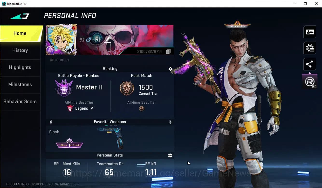 Blood Strike Accounts ASIA|ETERNAL AK47+Mele Talon+Colab 7DS(Kar98k,QBZ9 image 2