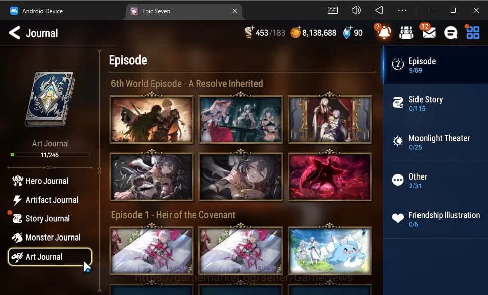 Epic Seven Accounts GLOBAL Unverif|NewEra|4 ML(E Ilynav,Belian,Specime image 17