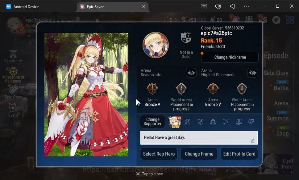 Epic Seven Accounts GLOBAL Unverif|NewEra|4 ML(E Ilynav,Belian,Specime image 2