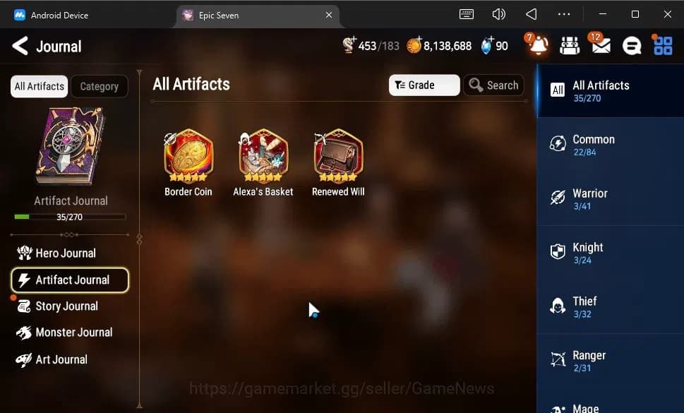 Epic Seven Accounts GLOBAL Unverif|NewEra|4 ML(E Ilynav,Belian,Specime image 7