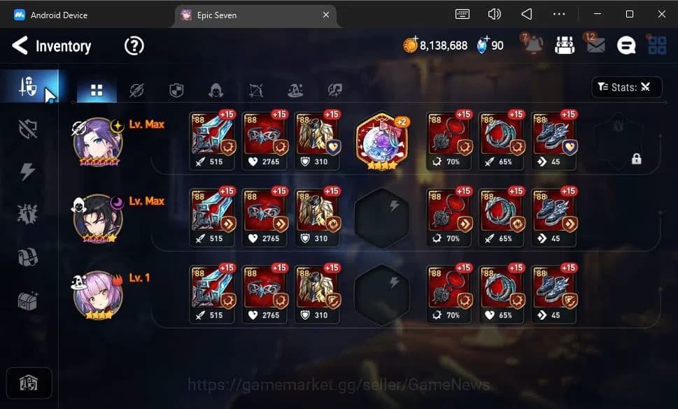Epic Seven Accounts GLOBAL Unverif|NewEra|4 ML(E Ilynav,Belian,Specime image 8