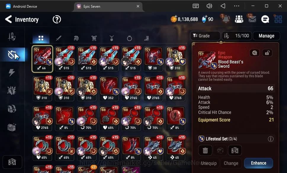 Epic Seven Accounts GLOBAL Unverif|NewEra|4 ML(E Ilynav,Belian,Specime image 9