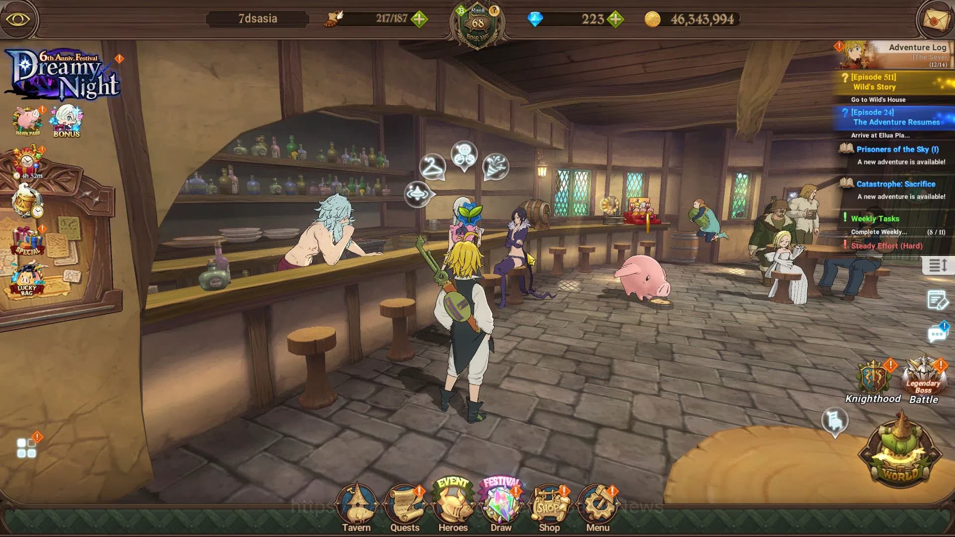 The Seven Deadly Sins: Grand Cross Accounts Asia|2,3M CC|223 DM|1 LR+8 UR|Elizabeth,Salos,Sabu image 1