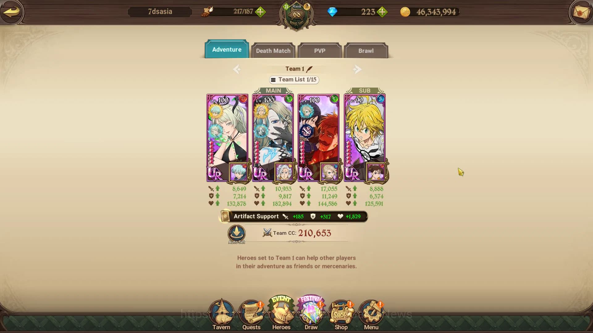 The Seven Deadly Sins: Grand Cross Accounts Asia|2,3M CC|223 DM|1 LR+8 UR|Elizabeth,Salos,Sabu image 9