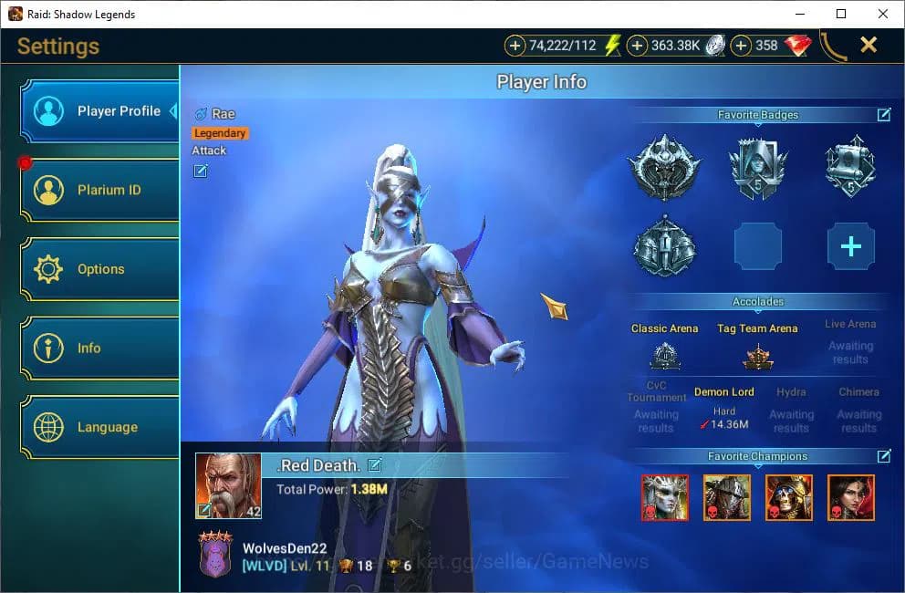 Raid: Shadow Legends Accounts Lv42 1,3M Power|2 Mythical(Arbais,Androc)|23 Legen image 2