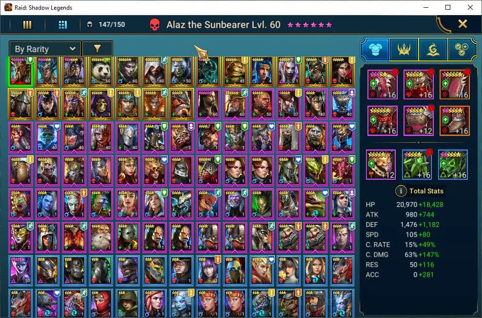 Raid: Shadow Legends Accounts Lv42 1M Power|1 Mythic(Alaz)|19 Legend(Ninja,Alice image 2