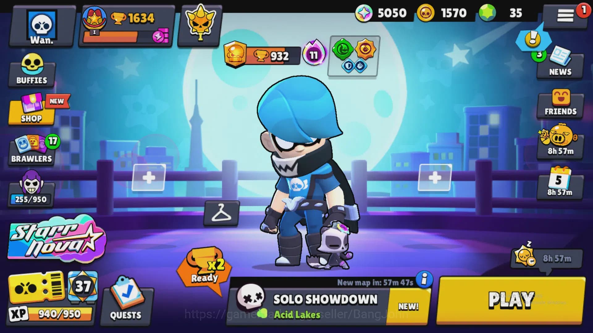 Brawl Stars Accounts 1634 Thropy|19 Brawler-2 Max Lv(Edgar, Shelly)|4 E image 1