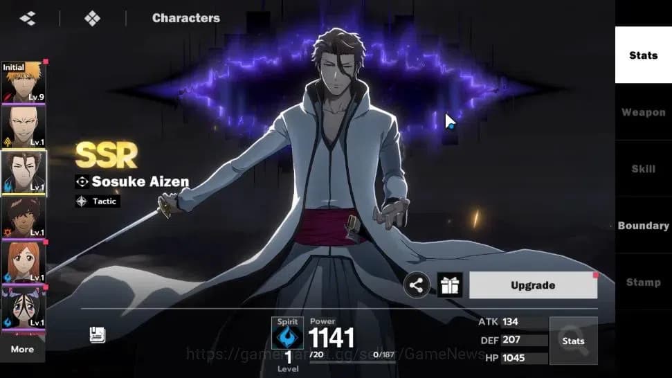 BLEACH: Soul Resonance Accounts A PLUS EU |Fresh Starter LV 3|2 SSR Sosuke Aizen + image 2