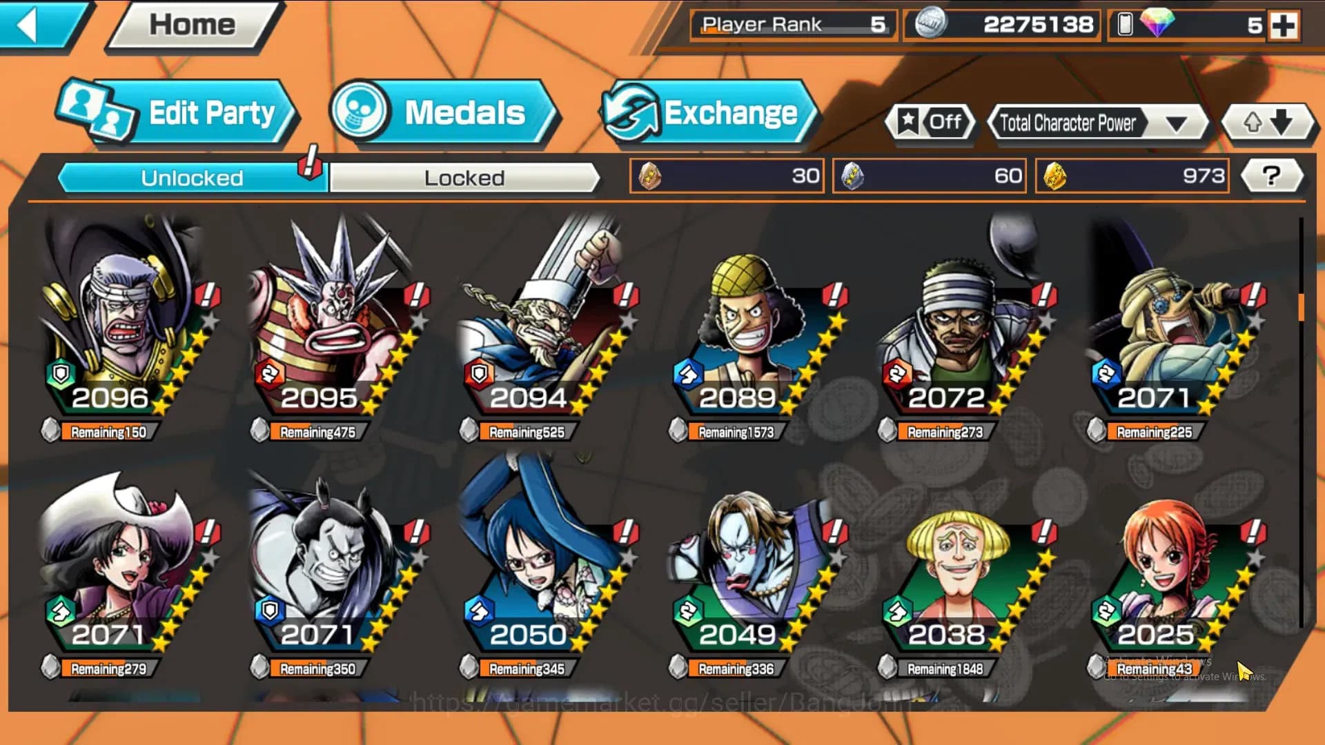 One Piece Bounty Rush Accounts GLOBAL|GF 973|3Ex|Law,Gol D Roger,Monkey D Garp,Ki image 7