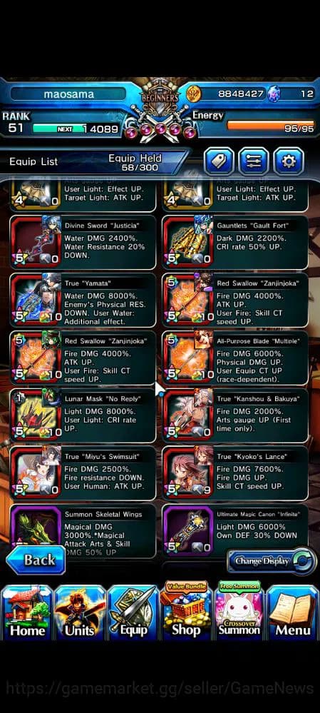 Grand Summoners Accounts Global|Rank 51|9 Ascend|InumutaTW,UP Roy,S MiyuTW, image 8