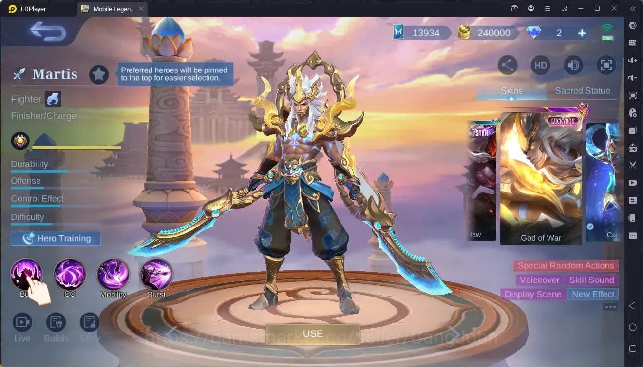 Mobile Legends: Bang Bang Accounts Global|Hero 132|Skin 380|Exalted|Legend Freya,Sabe image 2