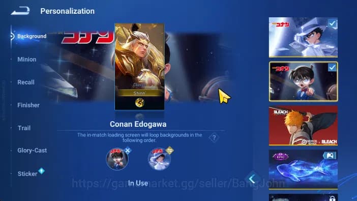 Honor of Kings Accounts global | hero 112, skin 278 luban conan, marcopolo image 10