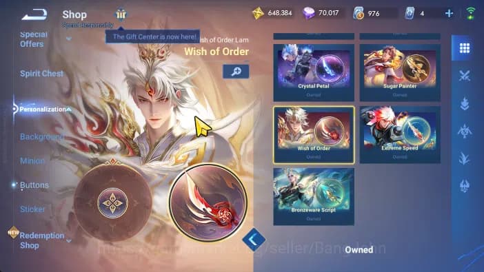 Honor of Kings Accounts global | hero 112, skin 278 luban conan, marcopolo image 17