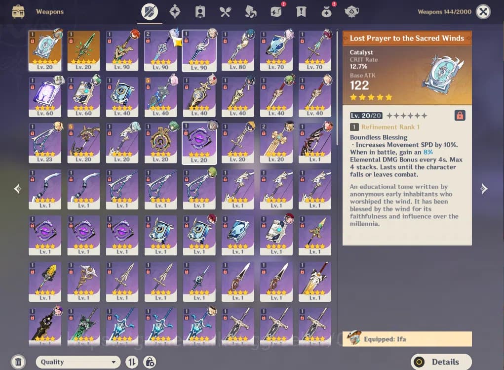 Genshin Impact Accounts ASIA|AR 50|6 Limited +2(*5Weapon)|Skirk,Citlali,Ma image 5