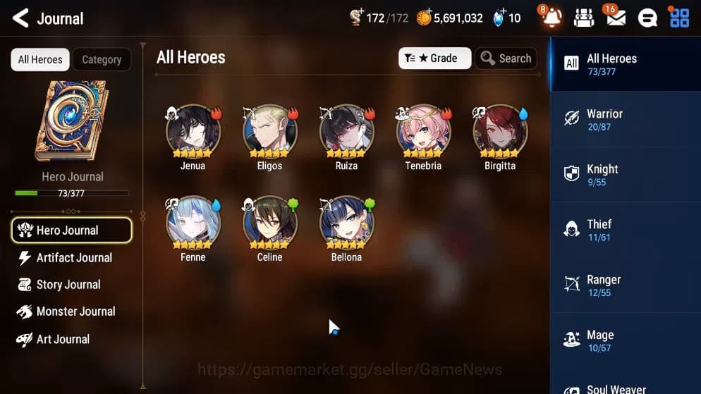 Epic Seven Accounts GLOBAL UNVERIF|New Era|2 ML(LOT Scales,Hellion Lua image 18