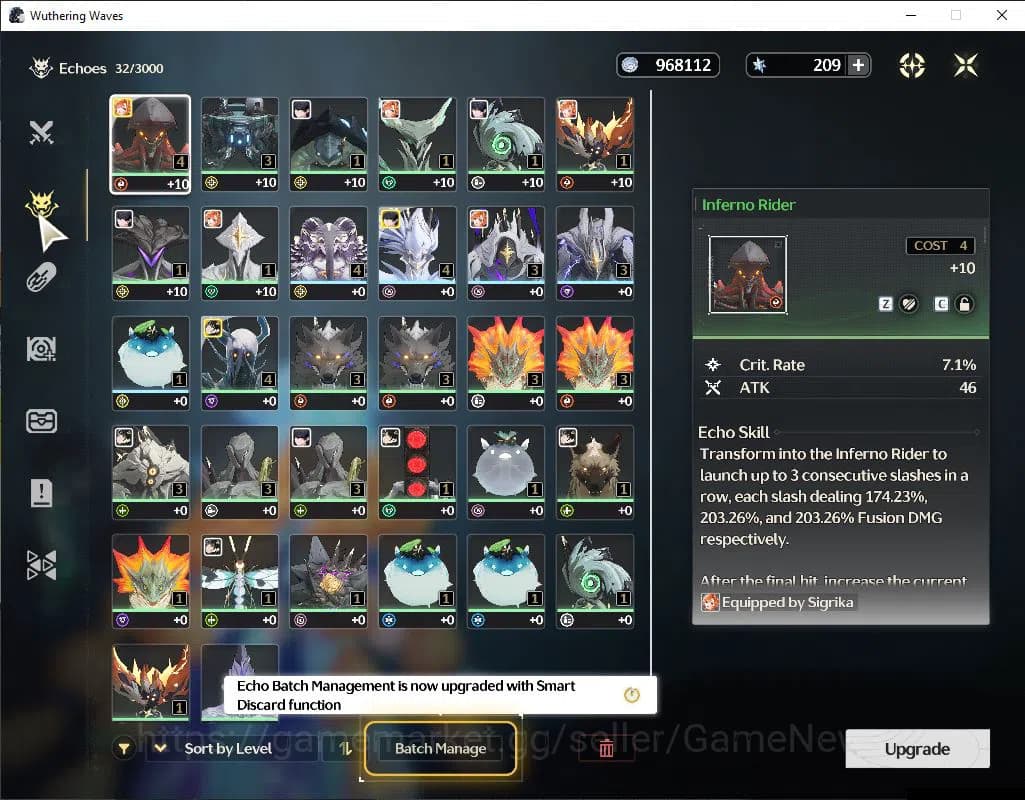 Wuthering Waves Accounts SEA | UL 20 | 1 Limited | Sigrika | MC Male | Data image 13